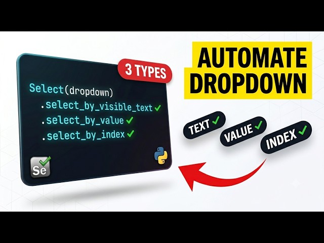 Automate Dropdown in Selenium Python — 3 Methods Every QA Should Know | Tamil 5
