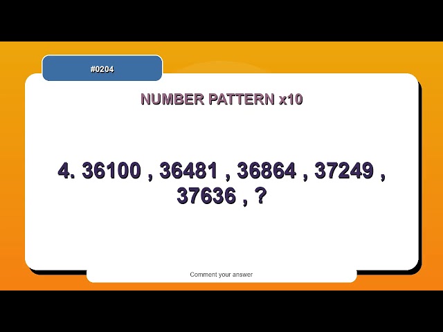 Number Pattern Challenge #0204 | 10 Number Pattern Practice Questions