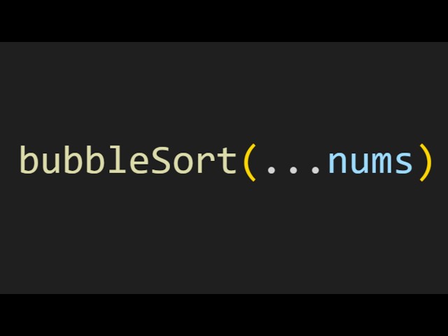 Recreating bubble sort in js