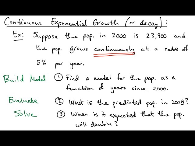 Exponential Applications - Continuous Growth or Decay