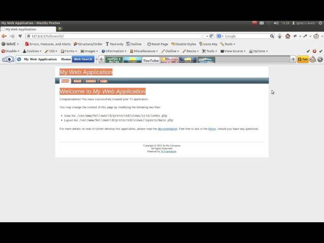 002 Hola Mundo con Yii