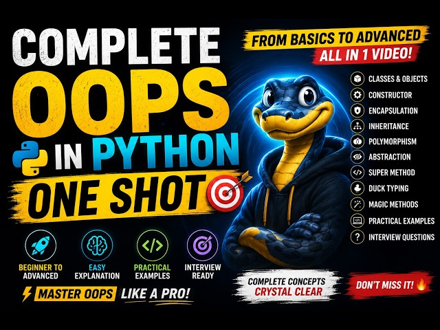Complete Python OOP One Shot 🔥 | Master Object-Oriented Programming from Beginner to Advanced.