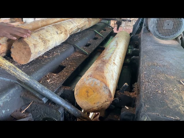Wood Veneer Peeling Factory | Incredible Heavy Machine Operation