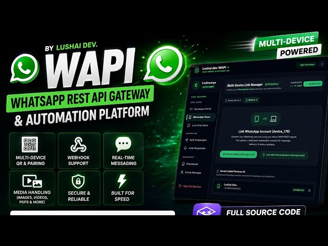 WAPI - WhatsApp REST API Gateway Node.js Script [Latest Version]