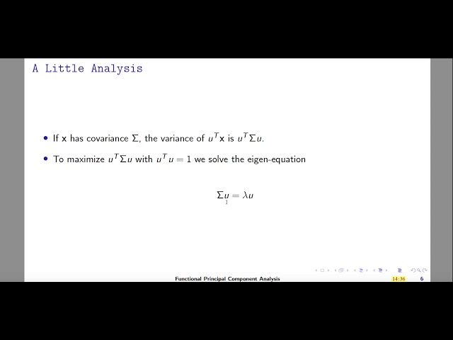 Lecture 8: Functional Principal Component Analysis - Part 1