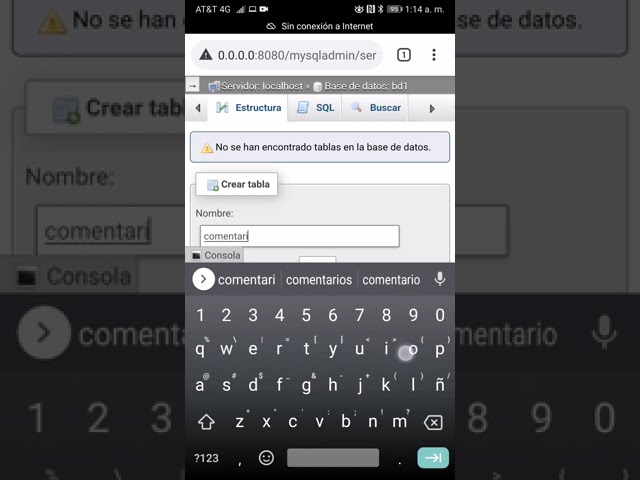 Base de datos phpMyAdmin en Android