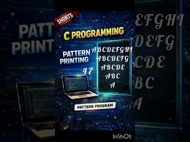 47/50 | Inverted Alphabet Diamond Triangle | #shorts #coding #programming #viral #trending