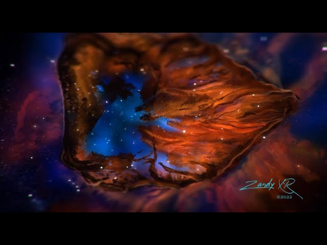 The Source:  Inspired by the James Webb Telescope.  Hand Painted in VR with Open Brush