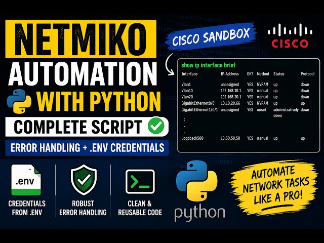 Python Netmiko Tutorial for Beginners | Automate Cisco IOS in 10 Minutes