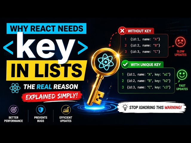 Why React Needs key in Lists ⚛️ | Unique Keys Explained Simply