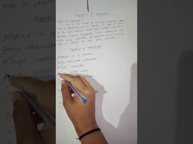 Importance of optimization 