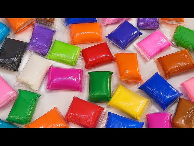 ASMR Clay unboxing | Tiny colour clay bags | Statisfying sounds| Rainbow 🌈 | Colour clay bags 