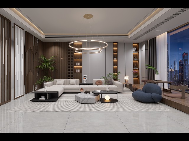 Modern Luxury Living Room Interior Design | SketchUp and D5render | Step by Step