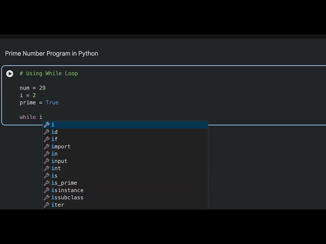 Prime Number Program in Python USing While Loop