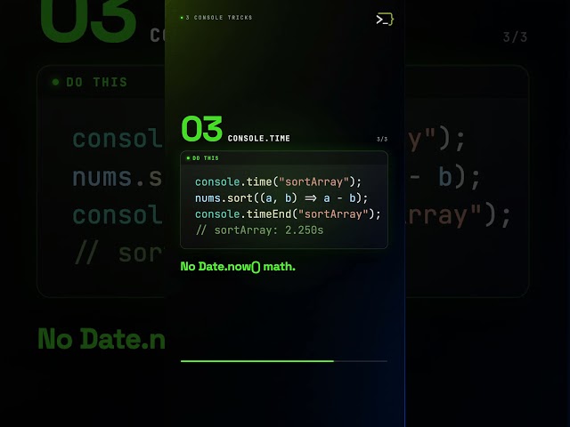 3 Console Tricks That Beat console.log #console #terminal #coding #shorts