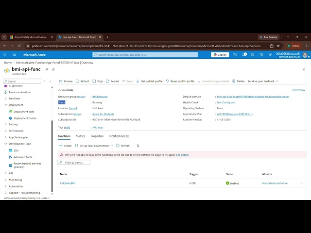 Azure Functions Practical | Build a BMI Calculator REST API with Python