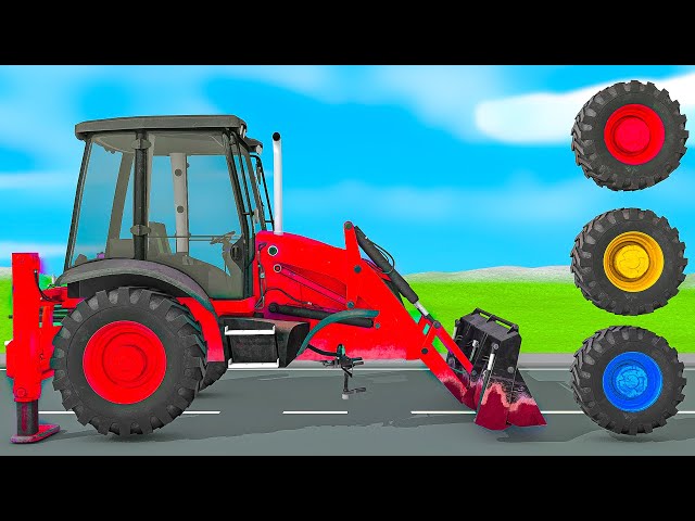 Triple Flatbed Trailer McQueen Transportation with Truck - Speedbumps vs Cars vs Train - BeamNG #