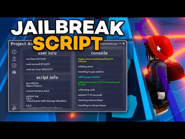 [FREE] Jailbreak Script | Auto Farm, Auto Rob, Auto Money Farm, Server Hop | PC & MOBILE
