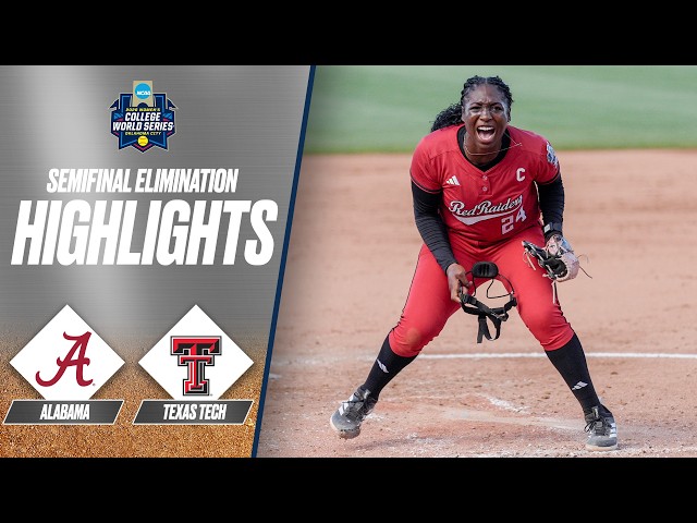 Texas Tech vs. Alabama: 2026 Women's College World Series semis elimination | Extended highlights