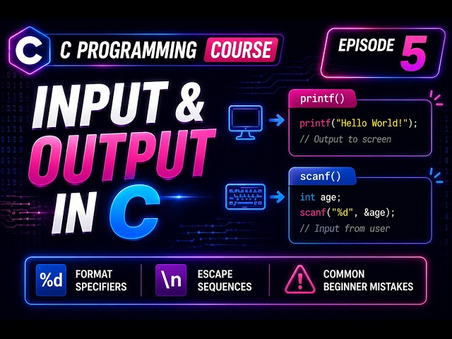 Episode 5 | Learn C Programming for Beginners | Format Specifiers & Escape Sequences | CODEVERSE