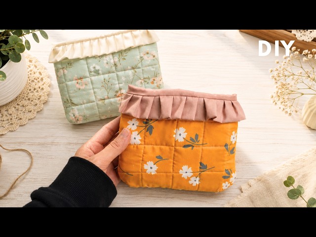 How To Sew A Cute Ruffle Pouch (Guide for beginners!)