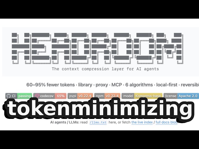 Someone just open-sourced tokenminimizing (8500 stars on GitHub)