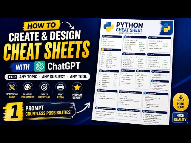 How to Create Professional Cheat Sheets with ChatGPT | Design Any Cheat Sheet in Minutes