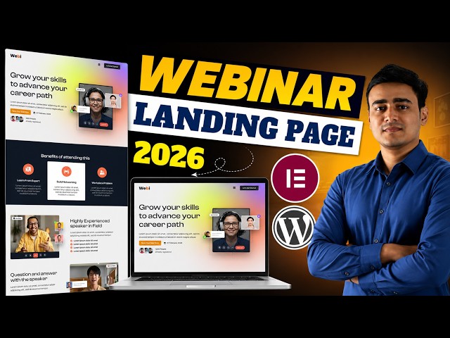 Webinar Landing Page Design 2026 - WordPress & Elementor