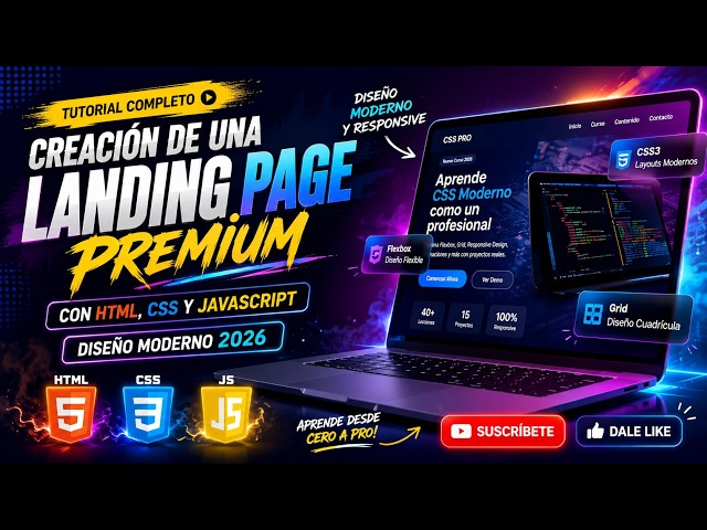 Creación de  una Landing Page Premium con HTML, CSS y JavaScript | Diseño Moderno 2026