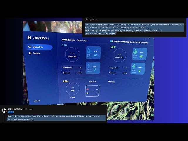 Workaround to fix Lian Li's L-Connect 3 app appearing blank issue after Windows 11 October update