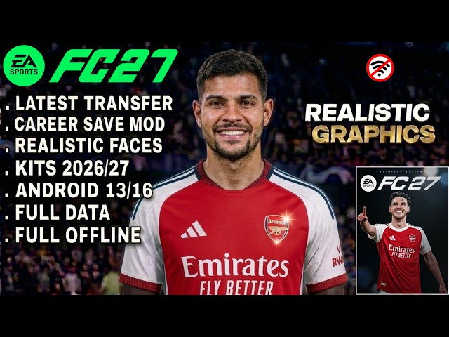 FIFA 16 MOBILE MOD EA FC 26 ANDROID OFFLINE CAREER MODE UPDATE KITS 2026/27 REAL FACES & TRANSFERS