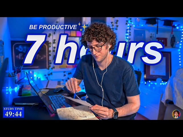 STUDY WITH ME LIVE | 7 HOURS ✨ Harvard Alumnus, Chill Work With Me, Rain Sounds, Pomodoro Timer