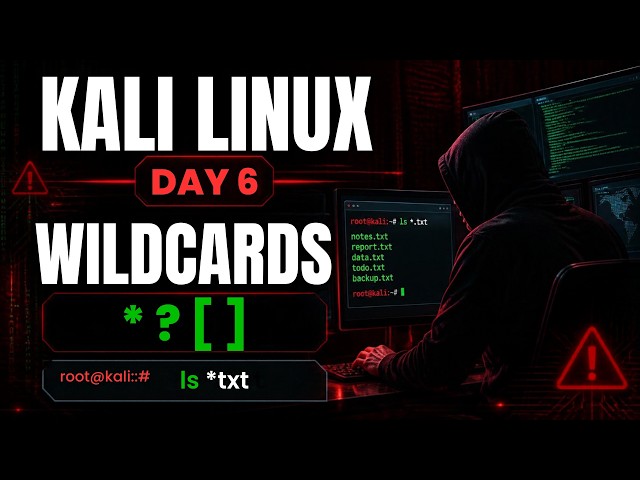 Kali Linux Terminal Complete Course | Day 6: Wildcards Explained * ? [ ] | Hacker Basics