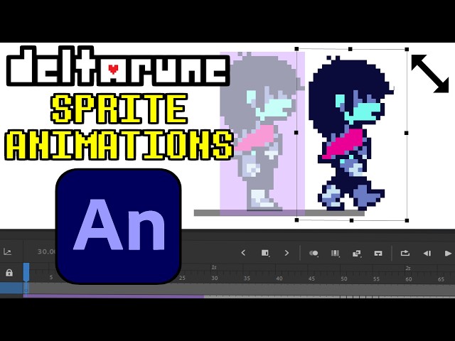 DELTARUNE Sprite Animations in ADOBE ANIMATE Tutorial | V2 |