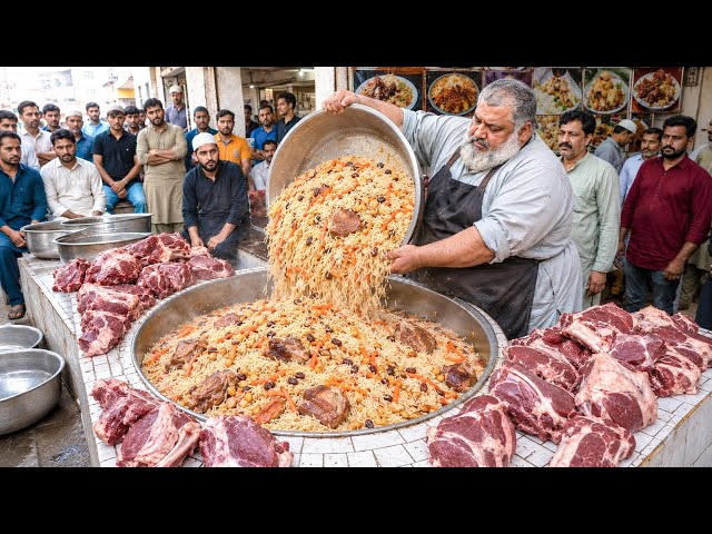Afghanistan's most Famous Kabuli Pulao | Afghan Traditional Pilaf in Kabul Afghanistan | Street Food