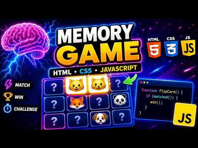 JavaScript Memory Game Tutorial 🧠 | Build a Matching Card Game from Scratch