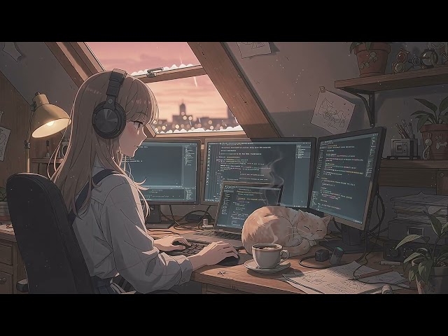 late night coding lofi 🌙 beats to study / work / relax to ~ snowy night session