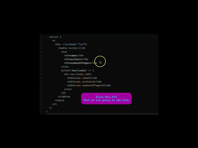 React Fetch API to dispaly data in a table