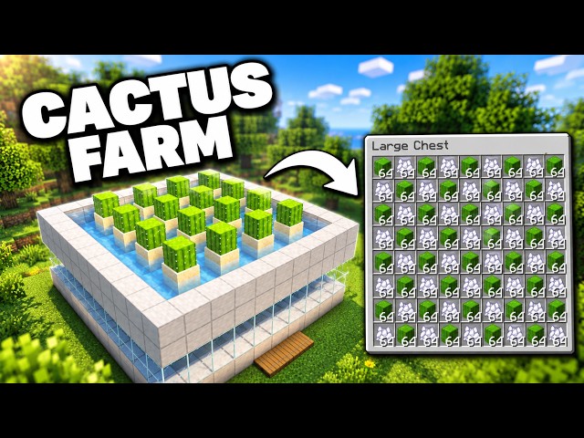 Minecraft Best Cactus Bone Meal Farm Tutorial 26.2 | Easy & Automatic 🌵