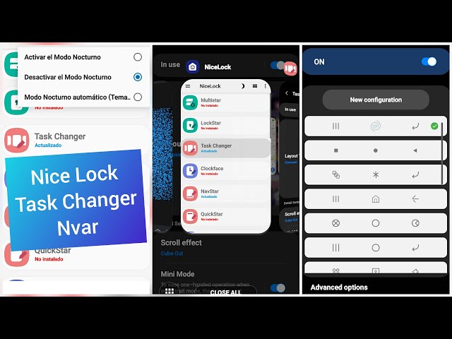 😁Rediseña tu Samsung (Android 8,9 y 10) con Nice  Lock,  Nvar y Task Changer 🥰