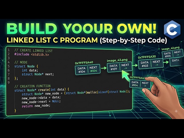 LINKED LIST C PROGRAM (Step-by-Step Code) | Chapter - 2