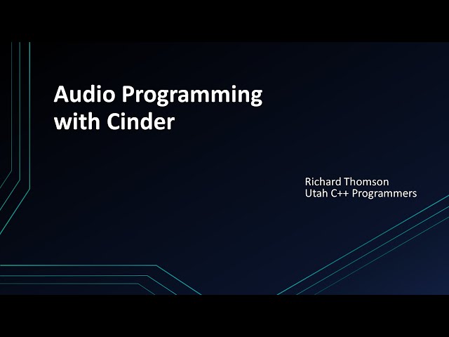 Audio Programming with Cinder