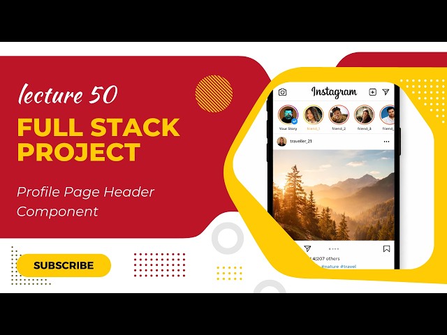 Instagram Clone Tutorial | Profile Page Header Component 🧭 | React + Tailwind | Lecture 50
