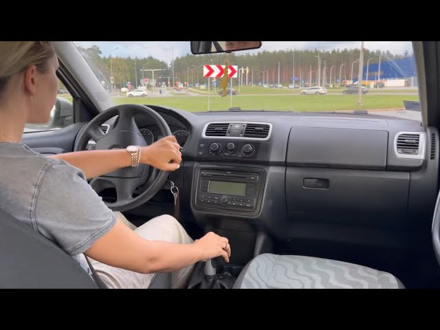 Manual car driving video ASMR🚙 Driving in traffic in the city💥Girl drives manual car🎦ASMR video 😎✅