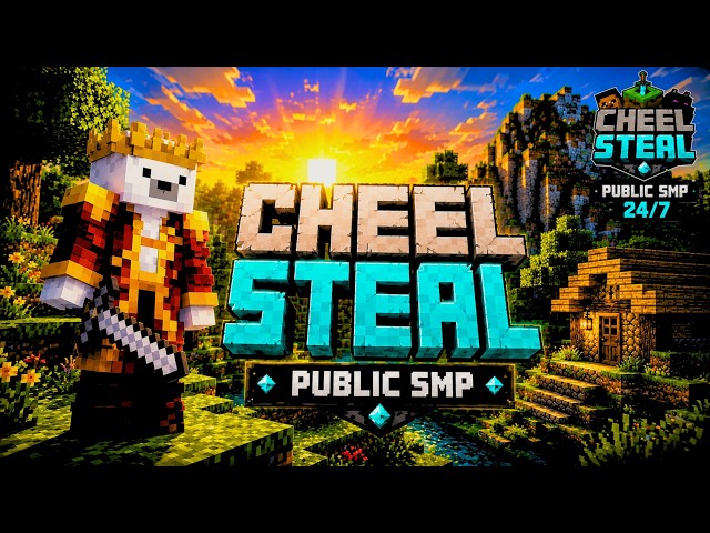 Minecraft Public Smp Live | 24/7 Public Server | Java + Pe ( Free Server ) | CHEEL STEAL |
