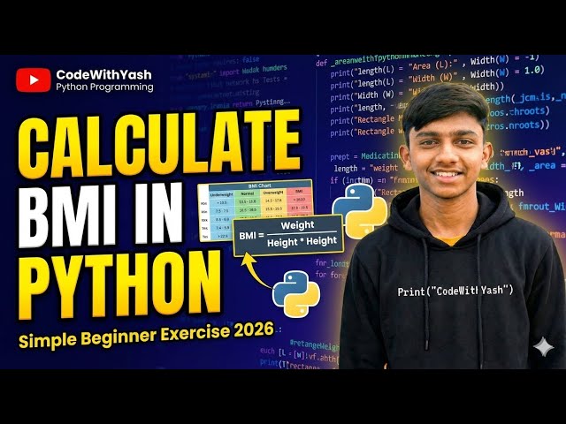 How to Calculate BMI in Python (User Input & Math Logic) - Simple Python Exercise For Beginners 2026
