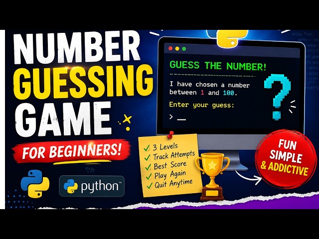 Python Number Guessing Game Project for Beginners | Python Mini Project with Code @CodeNest360