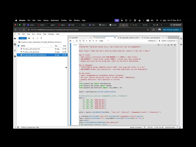 Master SQL Window Functions in 10 Minutes: Top-N, RANK vs ROW_NUMBER, and LAG/LEAD