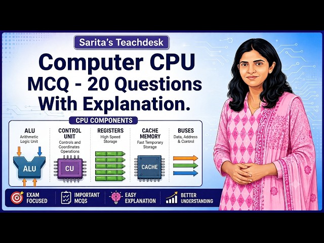 Computer CPU MCQ | 20 Questions |  Class 11, Engineering, Banking Exams, Competitive Exams