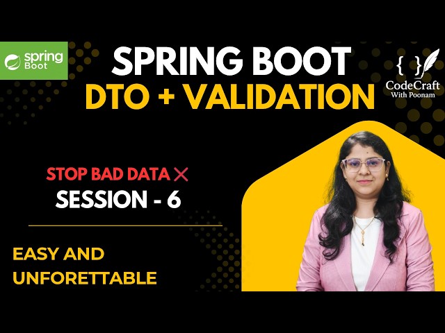 What is DTO in Spring Boot? + Validation Explained (Beginner Friendly) | CodeCraft with Poonam